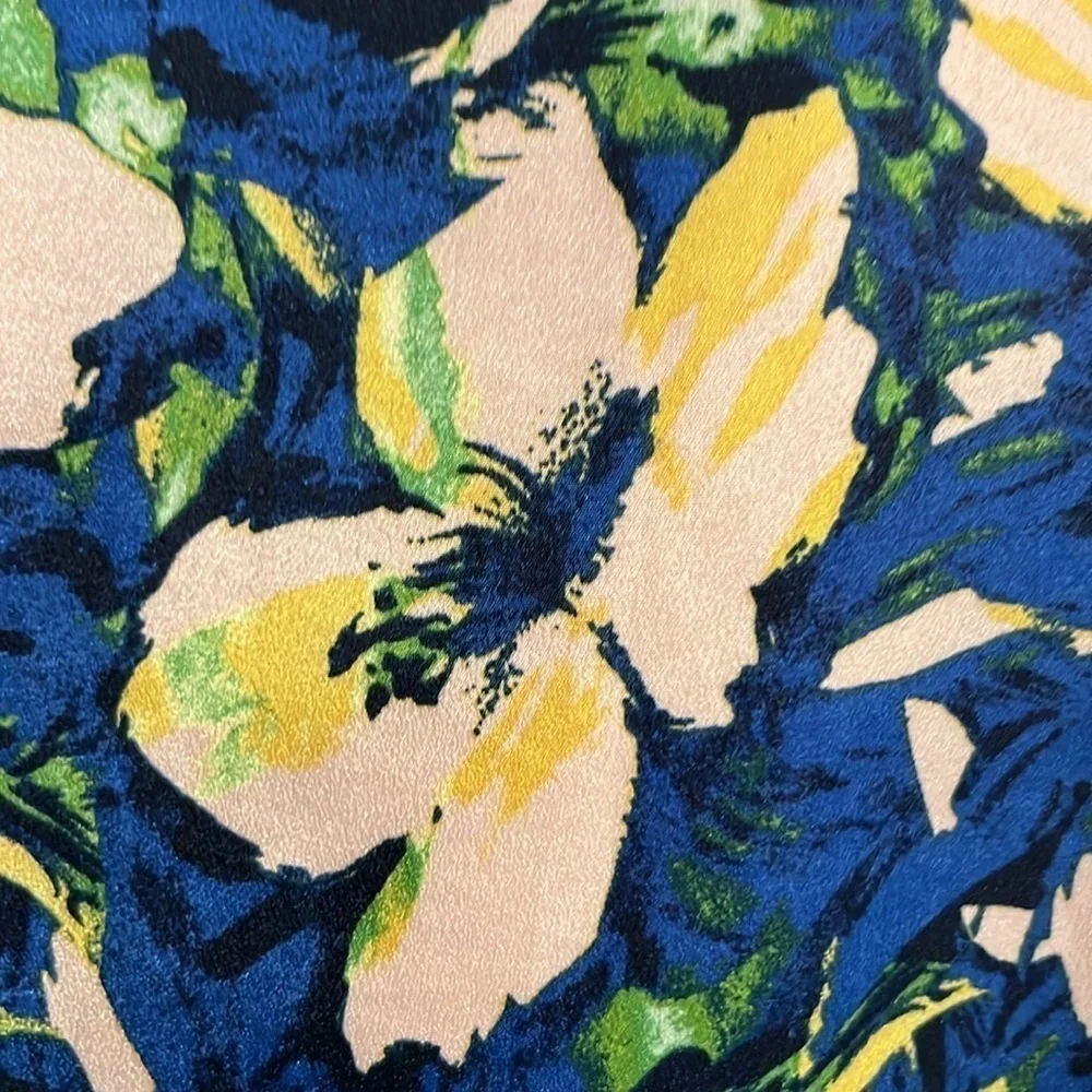 J. Crew pink blue green floral dress. Size 0 petite. - Picture 6 of 6